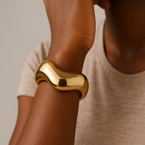 LULENGA Bold Gold-Tone Statement Bracelet Only for Women – Heritage Stainless Steel Jewelry