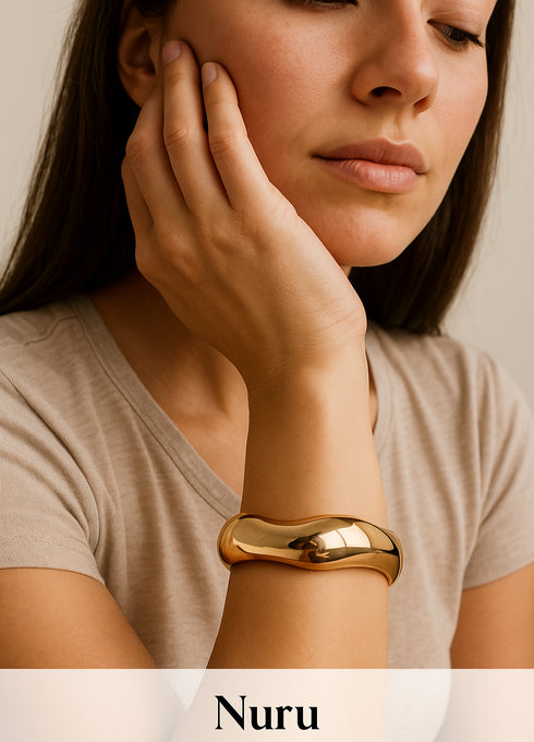 LULENGA Bold Gold-Tone Statement Bracelet Only for Women – Heritage Stainless Steel Jewelry