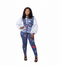 LULU Organza & Ankara Ruffle Top with Fitted Pants for Women