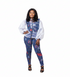 LULU Organza & Ankara Ruffle Top with Fitted Pants for Women