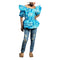 Liora Azure Ankara Peplum Top Set for Girls – Ruffle Sleeve African Print Blouse - Top Only