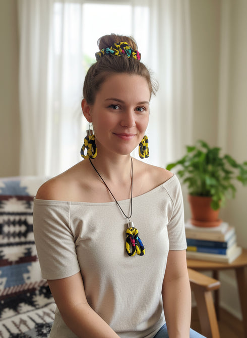 Loop de Vivid Accessory Set - Ankara Earring and Necklace Set