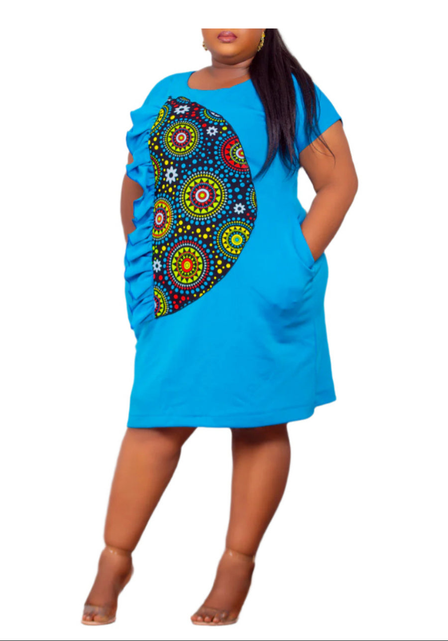 MAKENA Shift African Print Ankara Dress