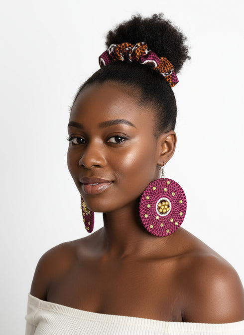 Mandala Majesty Accessory Set - Ankara Earring and Necklace Set