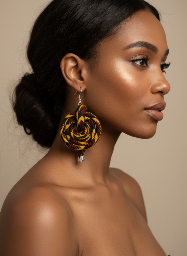 Melodic Twist Ankara Earrings