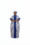NIAZMINA Luxury Damask Brocade and Cotton Aso Oke African Boubou Kaftan Maxi Dress With Matching Headband and Adjustable Inner Belt - 2 piece Boubou set