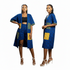 NOMSA Women Linen Graceful Patch Pocket Kimono & Shorts Set in Vibrant Ankara Print