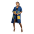NOMSA Women Linen Graceful Patch Pocket Kimono & Shorts Set in Vibrant Ankara Print