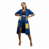 NOMSA Women Linen Graceful Patch Pocket Kimono & Shorts Set in Vibrant Ankara Print