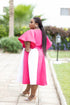 NZUBE Short Blush Radiance Fit & Flare Neoprene/Scuba Dress