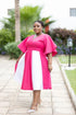 NZUBE Short Blush Radiance Fit & Flare Neoprene/Scuba Dress