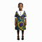 Nayana Girls Ankara V-Neck Button Detail Shift Dress – Girl's Elegant African Ensemble