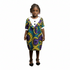 Nayana Girls Ankara V-Neck Button Detail Shift Dress – Girl's Elegant African Ensemble