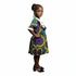 Nayana Girls Ankara V-Neck Button Detail Shift Dress – Girl's Elegant African Ensemble