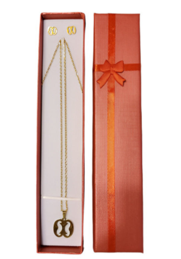 Nkonsokonso Unity necklace and earrings set Adinkra Necklace & Earrings Set Stainless Steel