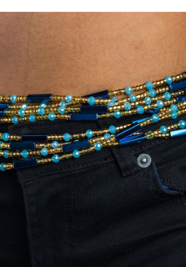 Nsroma Blue Instincts Waist Beads - Ahyenie 50 inch