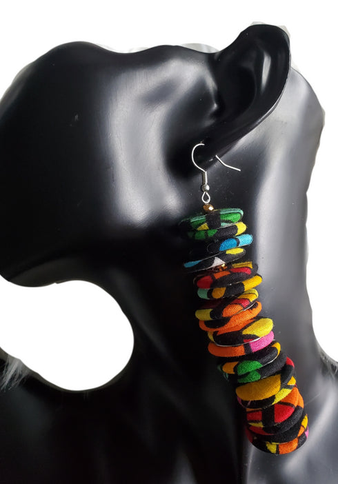 Nubian Royale Button Chandelier Earrings