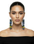 NUBIA Royale tiered chandelier Ankara button drop earrings