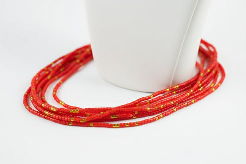Odehyie Red Class Waist Beads - Ahyenie
