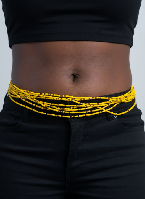Odehyie Yellow Class Waist Beads - Ahyenie