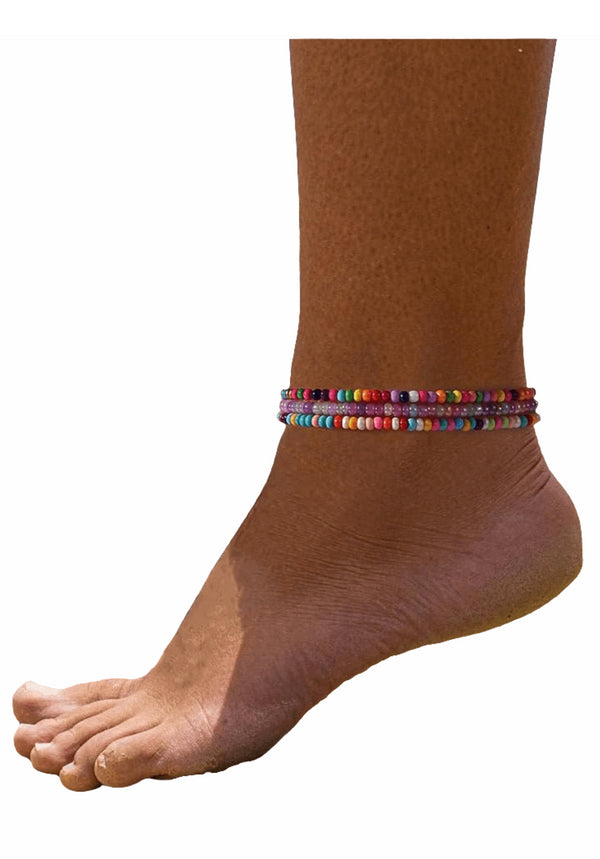 Ohuofe Anklet / Bracelet Multicolored Carnival Bead Bangle Fiesta beads