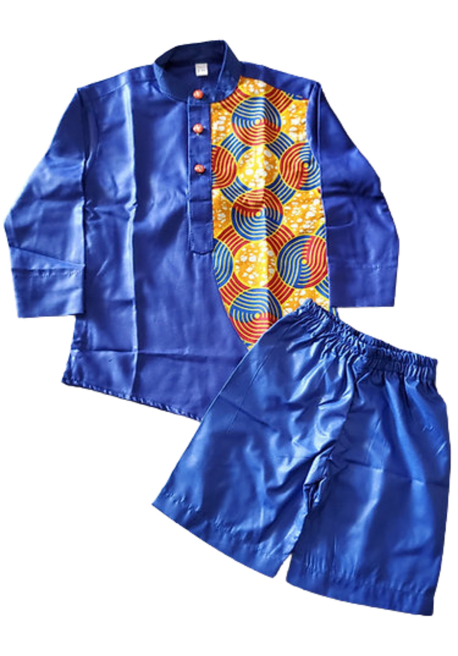 Ola Long sleeve and Short pants African Print Baby Boy (two piece)