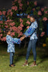 Olanna Girl's Blue & White Ankara Print High-Neck Balloon Sleeve Blouse – African Statement Top