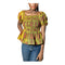 Ophira Smocked Elastic Ankara Peplum Blouse for Women - Top Only