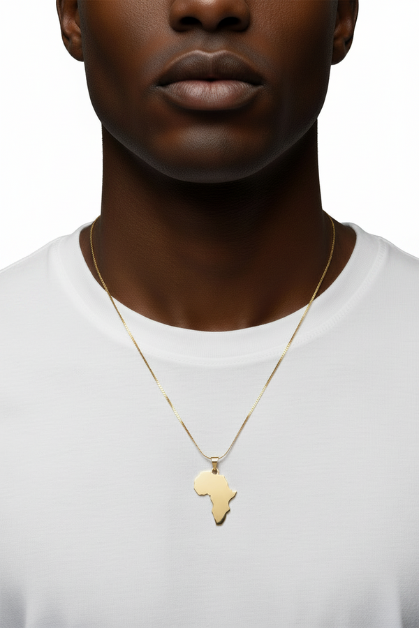 PRIDE AFRICAN MAP heritage stainless steel Adinkra necklace only