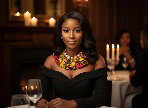 Pearl Embrace Ankara Necklace