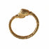 Gold bracelet with a textured design on a white background