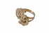 Gold ring with a unique design on a white background