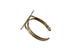 Gold hoop earring on a white background