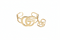 Gold bracelet and ring set on a white background