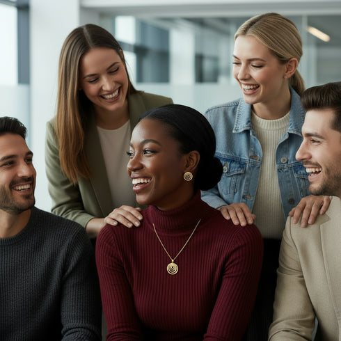 MAJESTIC ADINKRAHENE Necklace and Earrings Set – Adinkra Jewelry Set Stainless Steel