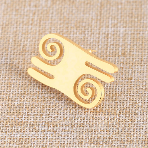 Nkyinkyim Exaggerated Adinkra Symbol Earrings –  African-Inspired Statement Jewelry for Women