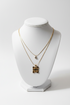 SUPPORT WO-FORO-DUA-PA-A dual-chain growth-support stainless steel Adinkra necklace only