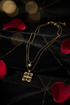 SUPPORT WO-FORO-DUA-PA-A dual-chain growth-support stainless steel Adinkra necklace only