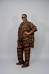 SURAIYA Adire Crepe Kaftan Top and Matching Pants African Two Piece Set, Short Sleeve Kaftan Pants Set, African Pants Outfit for Women