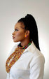 Sade Cascade Buttoned Beadwork Multi-Strand Ankara Necklace - African Statement Choker