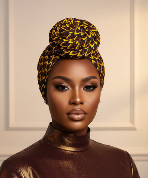 Safiya's Top Knot Swirl Half Turban