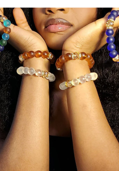 Safiya Regal Gemstone Array Stretch Bracelet (2 pieces)