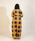 MALAYA African Print Two Fabric Color Block Boubou Kaftan Maxi Dress With Contrast Side Panels and Pockets