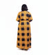 MALAYA African Print Two Fabric Color Block Boubou Kaftan Maxi Dress With Contrast Side Panels and Pockets