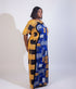 MALAYA African Print Two Fabric Color Block Boubou Kaftan Maxi Dress With Contrast Side Panels and Pockets