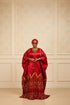 AURELIA FIRE Luxury Satin African Boubou Kaftan Maxi Dress With African Print Hem Panel and Matching Headwrap