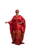 AURELIA FIRE Luxury Satin African Boubou Kaftan Maxi Dress With African Print Hem Panel and Matching Headwrap