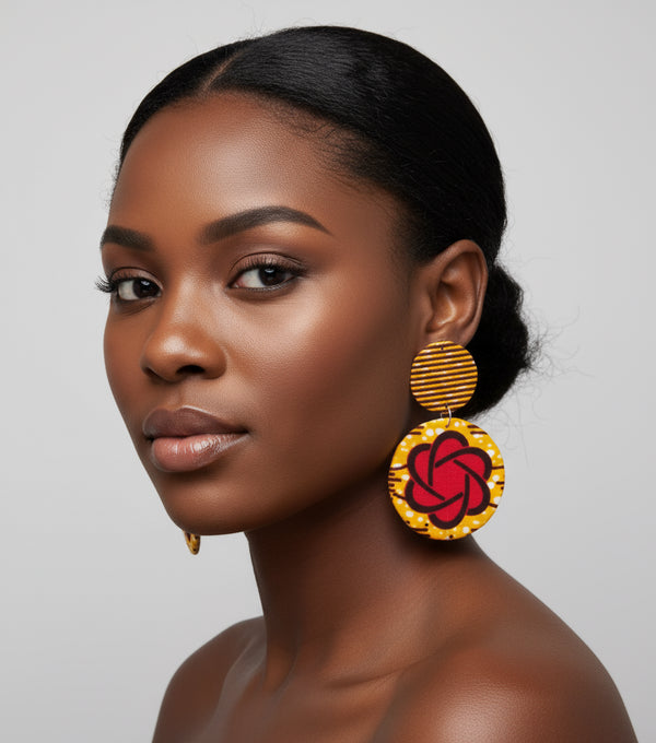 Sunset Serenade Ankara Disk Earrings