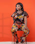 TANDI African Print Pants and Sheer Organza Top Set for Women