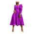 TENE Long Purple Elegance Twirl Majesty Paradise Silk Dress